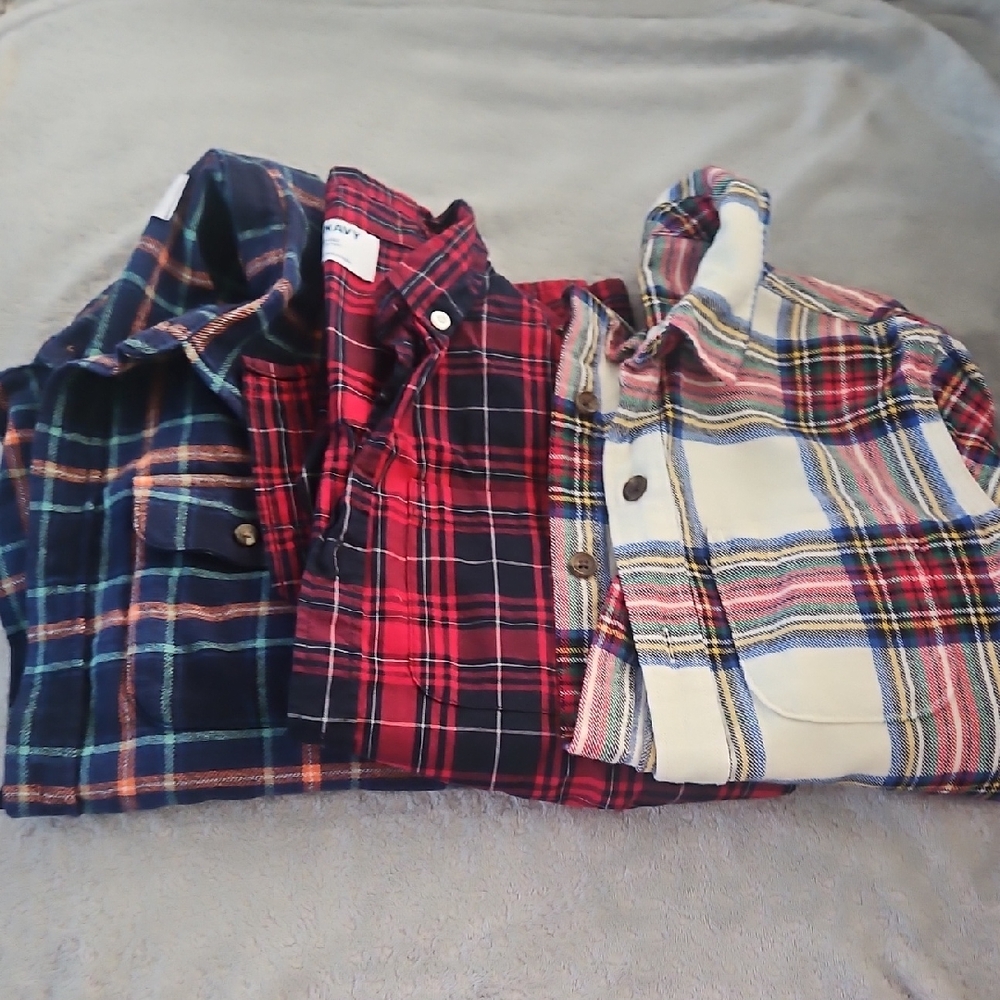 Boys Plaid Button-Up Shirts Set